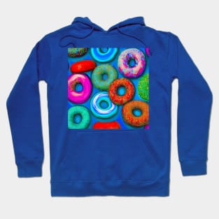 Colorful Donuts Teal Hoodie